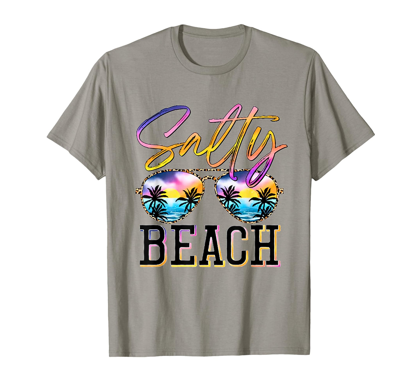Salty Beach Sunset Sunglasses Summer Vacation Beach Party T-Shirt for Men Women