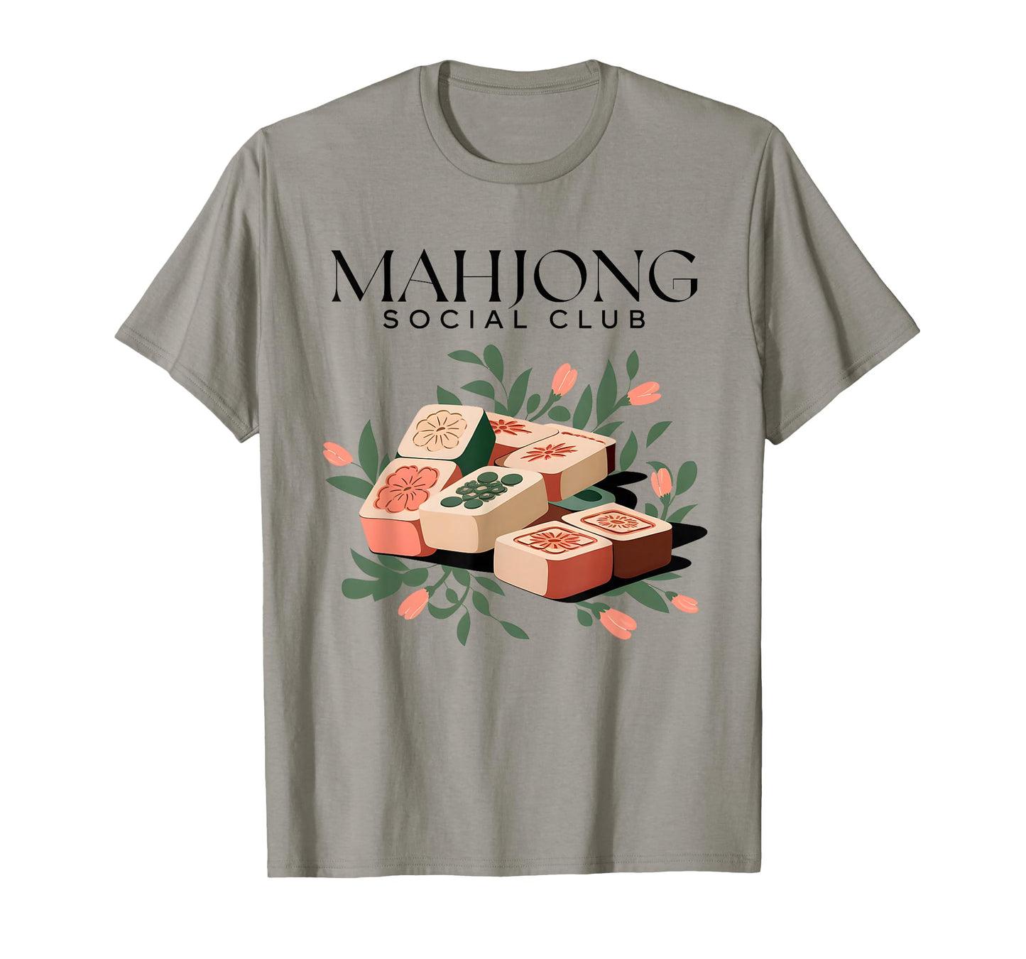 Womens Playing Mahjong Social Club Girls Funny Game T-Shirt