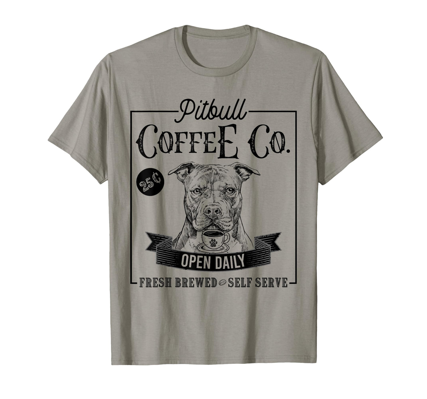 Retro Pit Bull Coffee Funny Dog Pittie Mom Coffee Lover Men Women Girls Kids T-Shirt