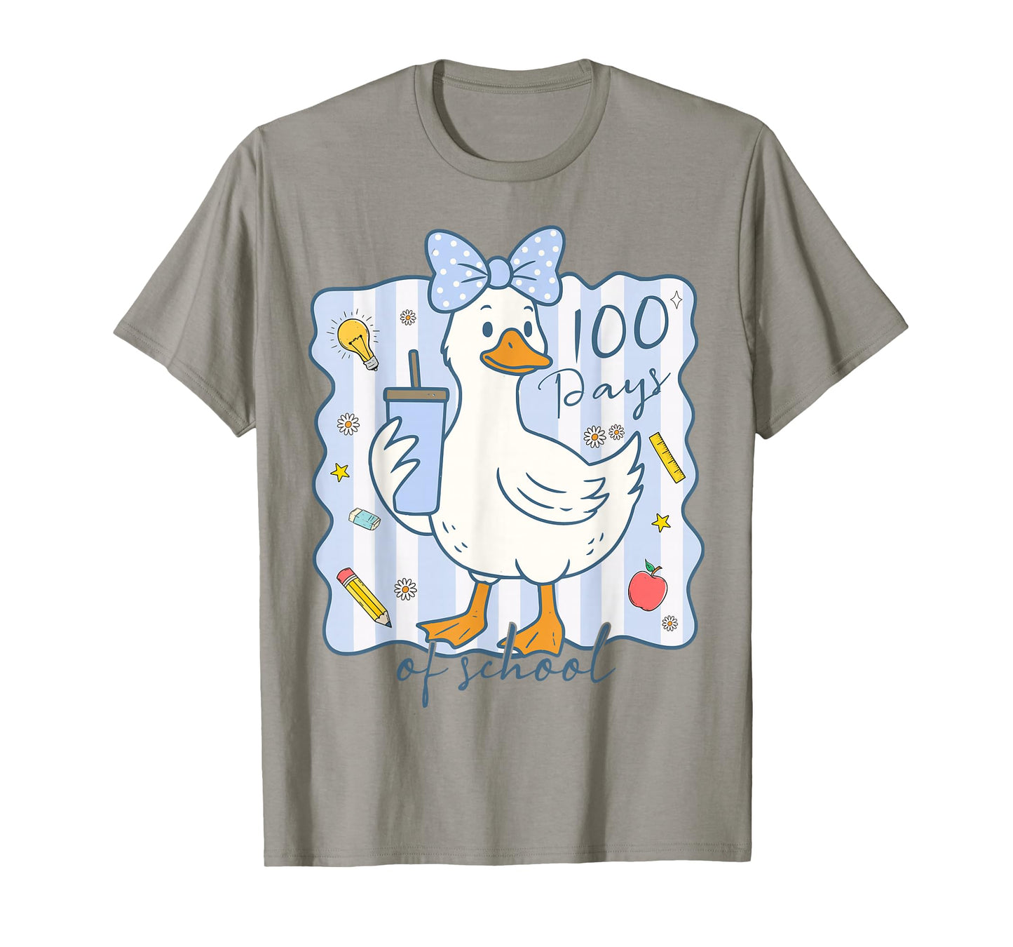 100 Days of School Goose 100th Day of School Boys Girls Kids T-Shirt