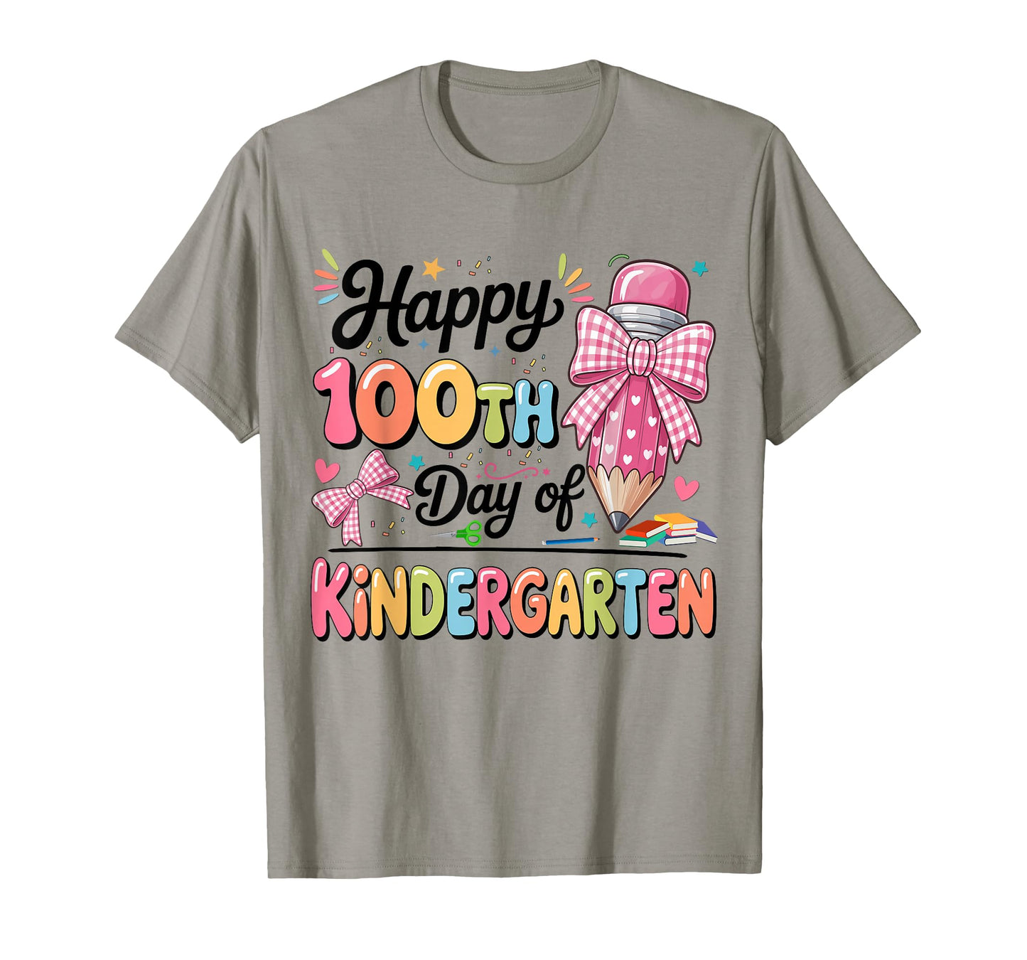 Happy 100 Days of School Kindergarten Teacher Girls Kids T-Shirt
