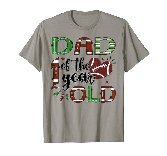 Dad of The 1 Year Old Football 1st Birthday Boy Matching T-Shirt