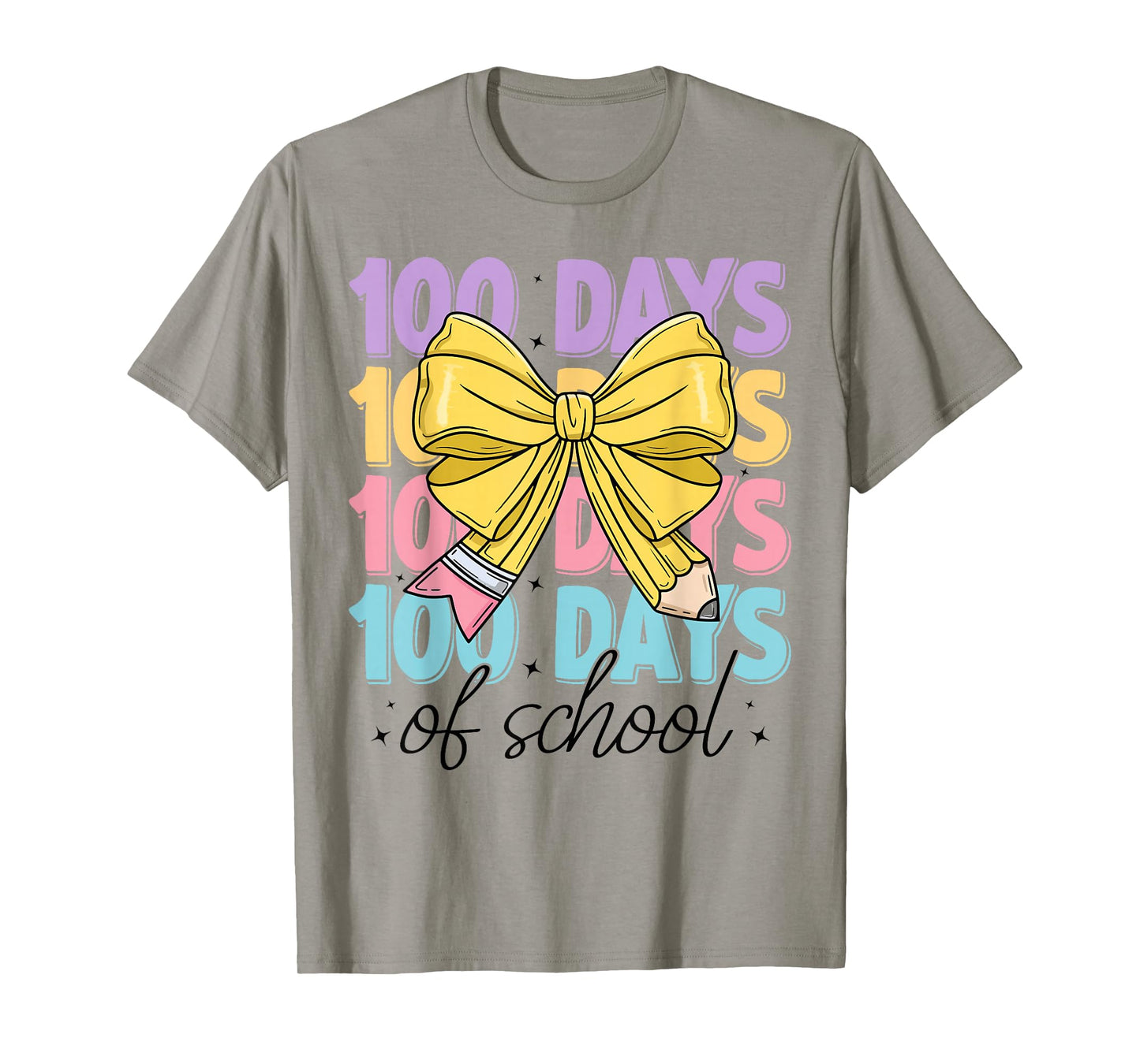 100 Days of School Girls Coquette Bow 100th Day of School T-Shirt