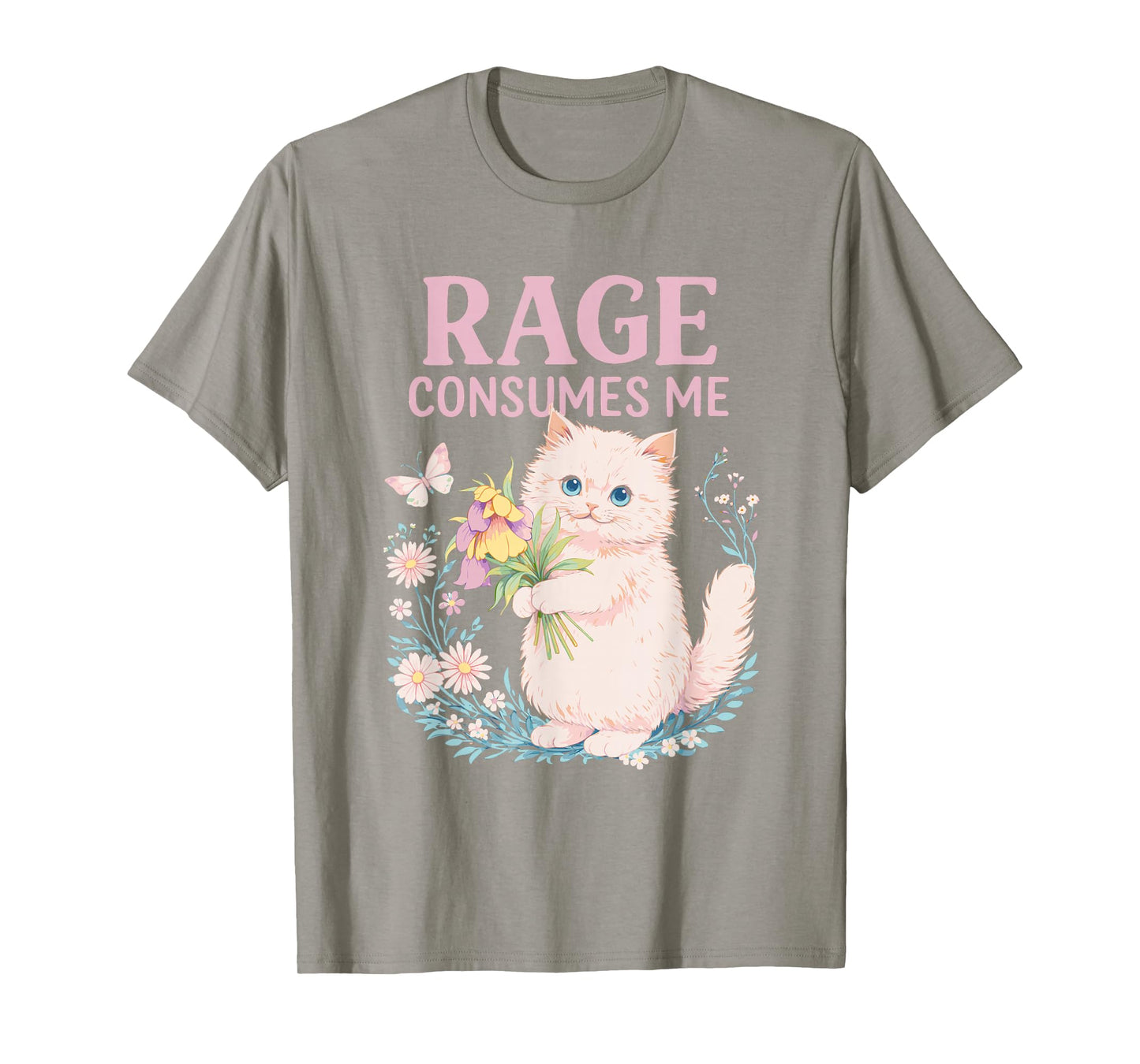 Rage Consumes Me Cute Angry Cat Funny Sarcastic Meme T-Shirt