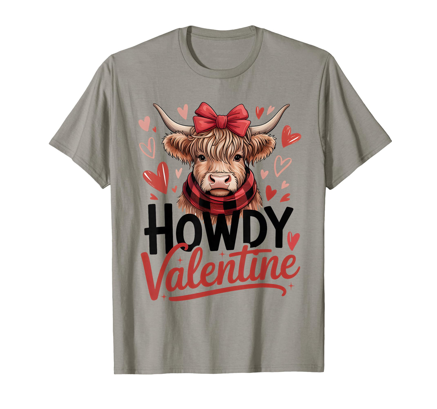 Howdy Valentine Highland Cow Valentine’s Day Cows Lover Fun T-Shirt