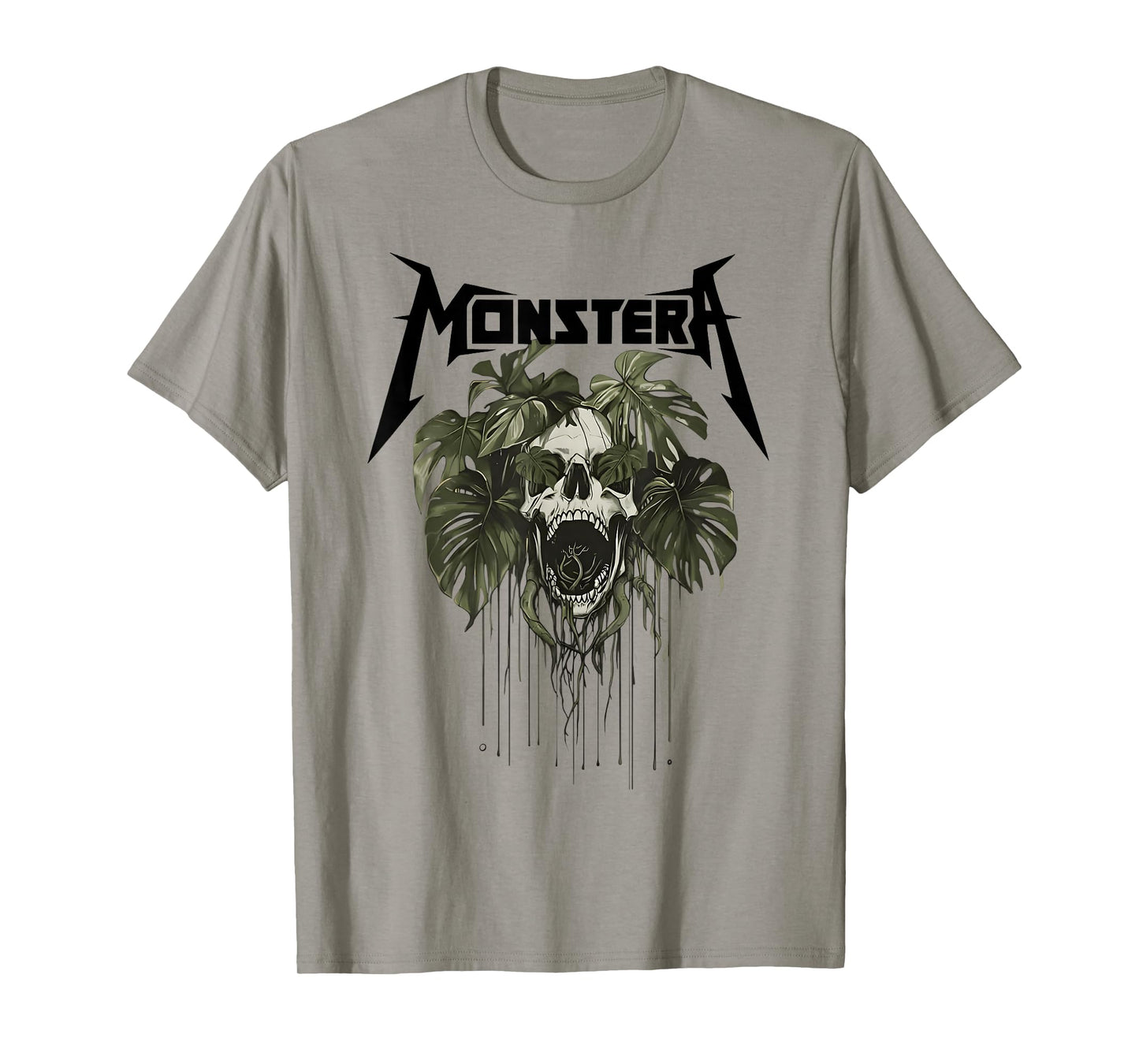 Monstera Funny Skull Plant Lover Grunge Gardener Women Men T-Shirt