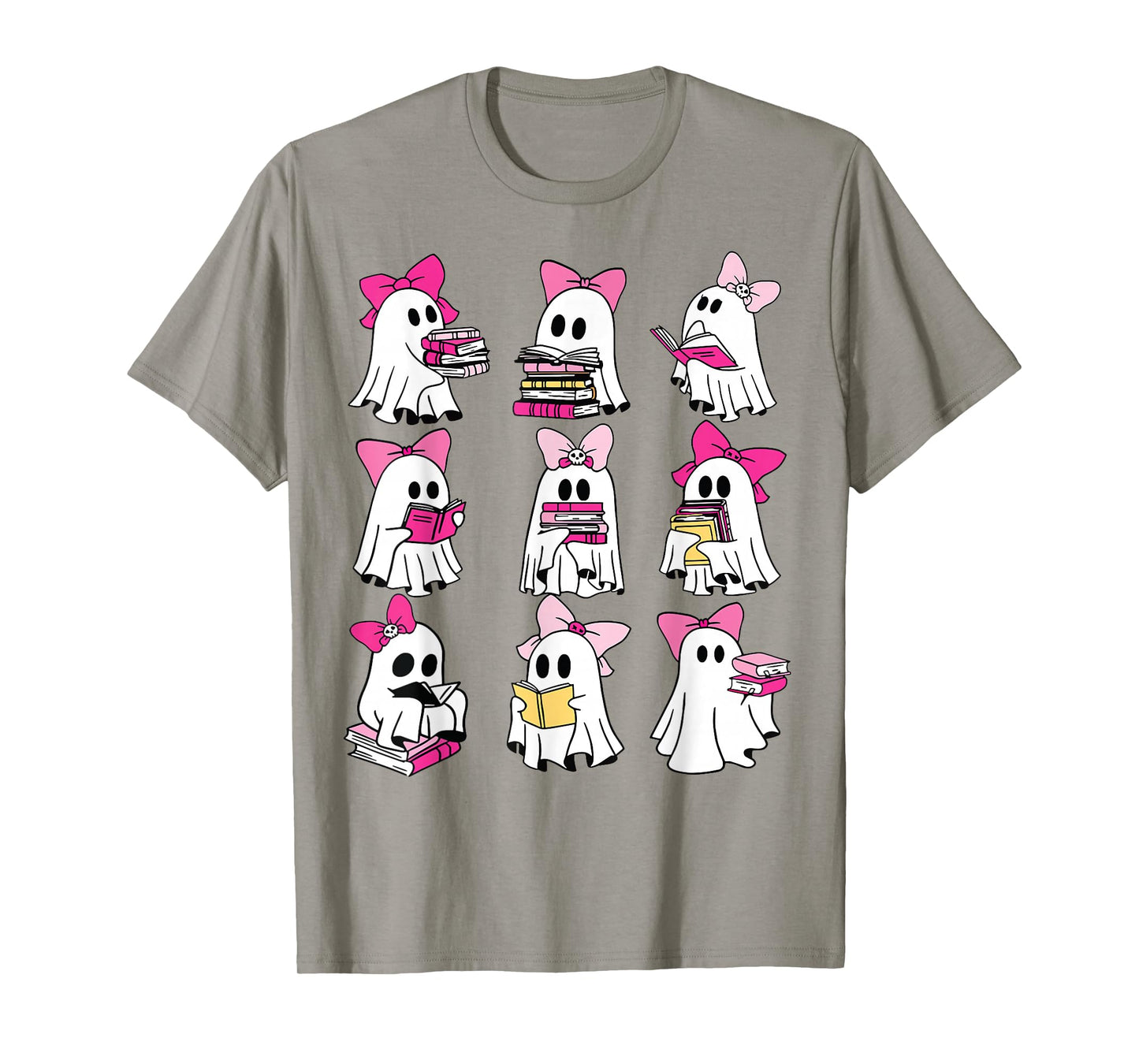 Halloween Pink Ghost Read More Books Spooky Boo Teacher Kids T-Shirt