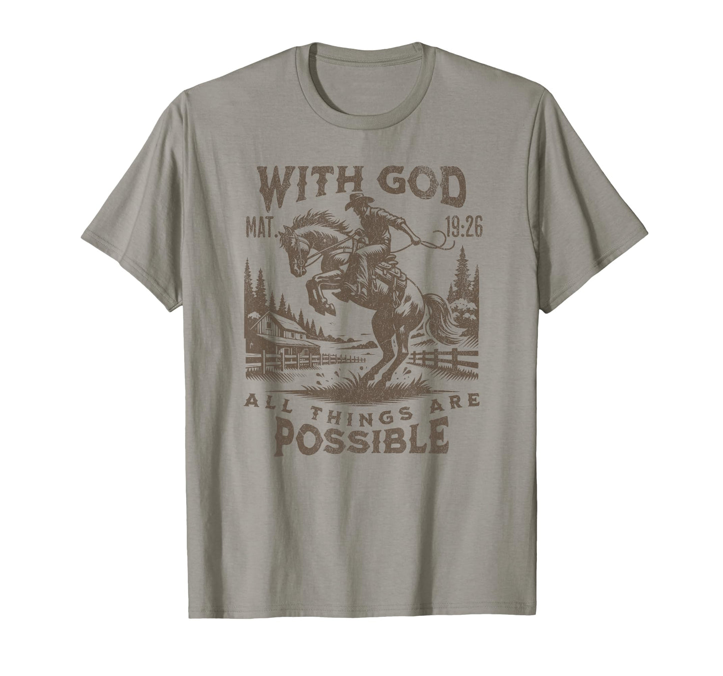 Cowboy Bible Scripture Verse Western Jesus For Mens Faith T-Shirt