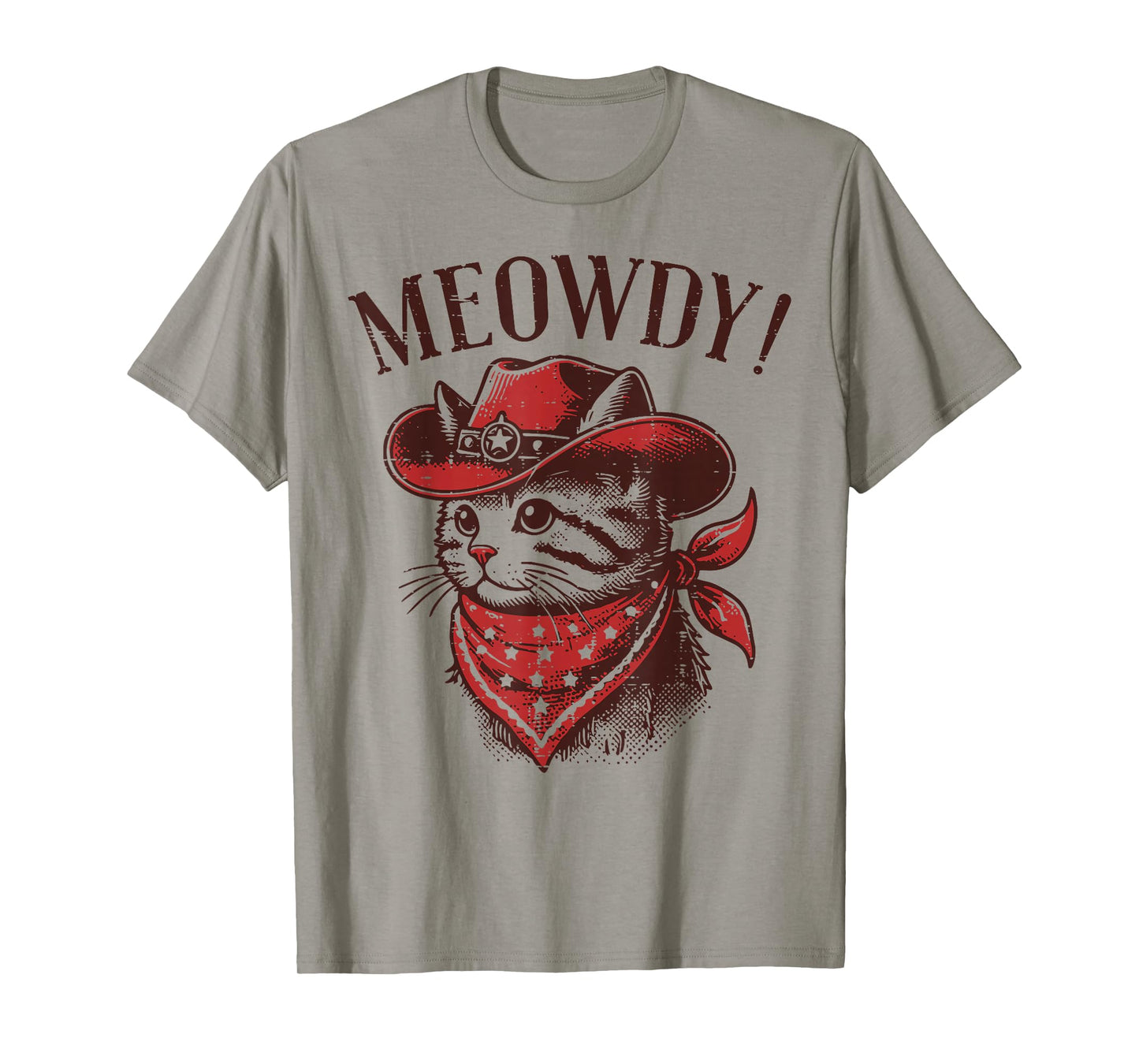 Cat Cowboy Face Meowdy Kitten Kitty Western Women Men Kids T-Shirt