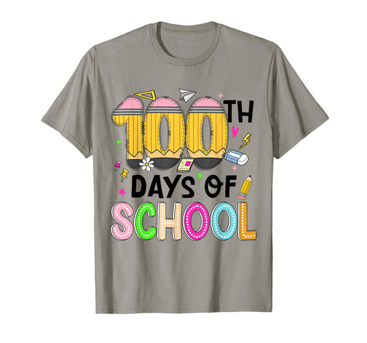 Kids 100 Days of School Pencil 100th Day of School Teachers T-Shirt