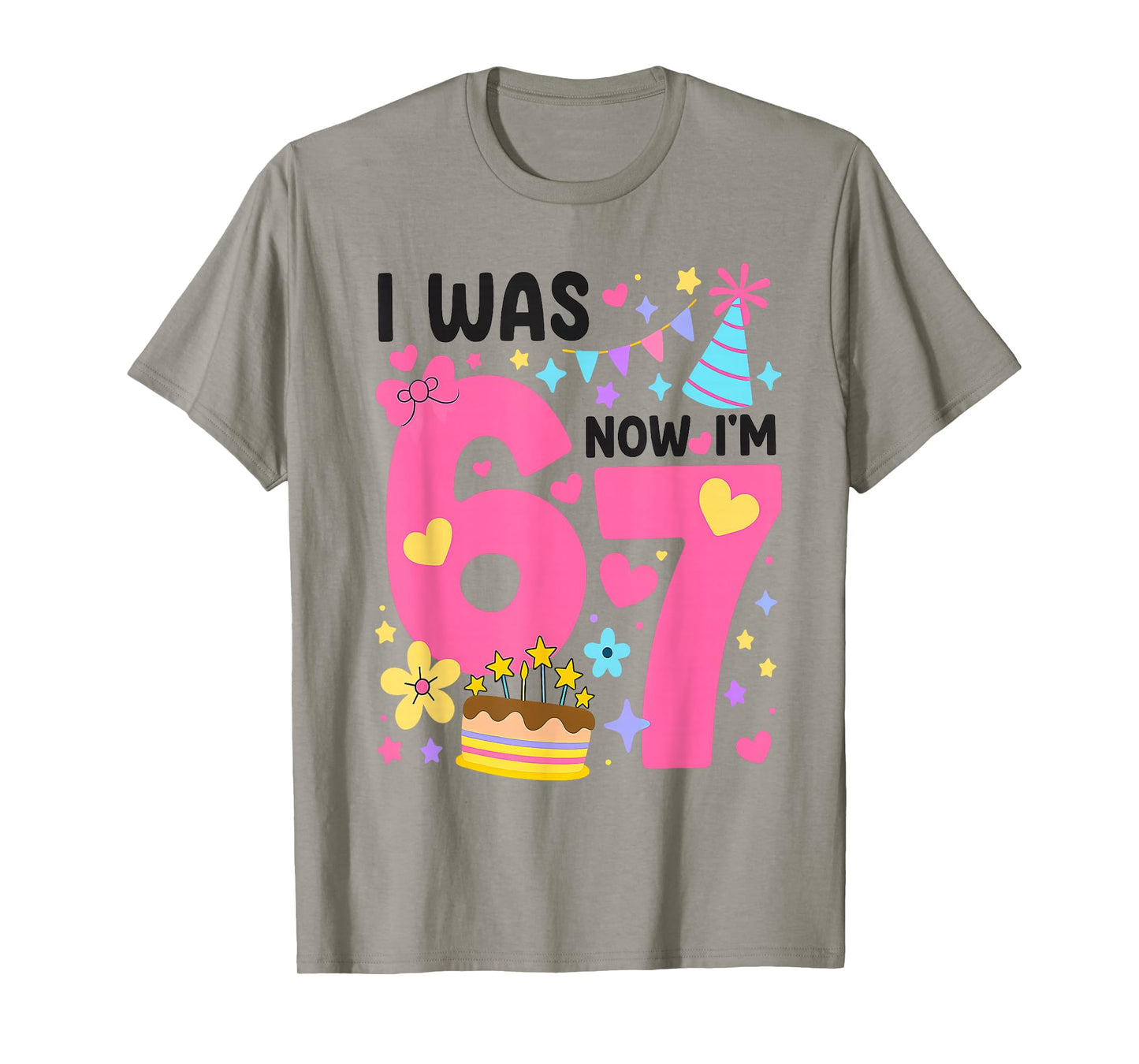 I was 6 Now I'm 7 Year Old Birthday 7th Kids Coquette Bow 67 T-Shirt