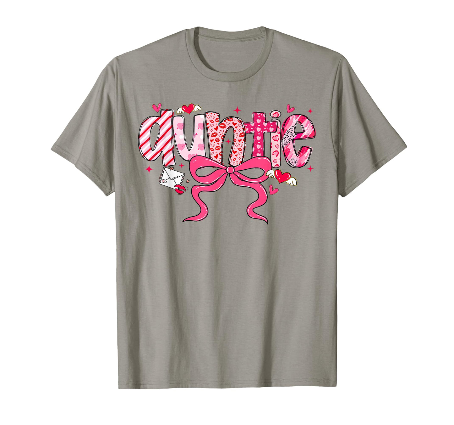 Auntie Valentine Heart Aunt Valentines Day Coquette Bow T-Shirt