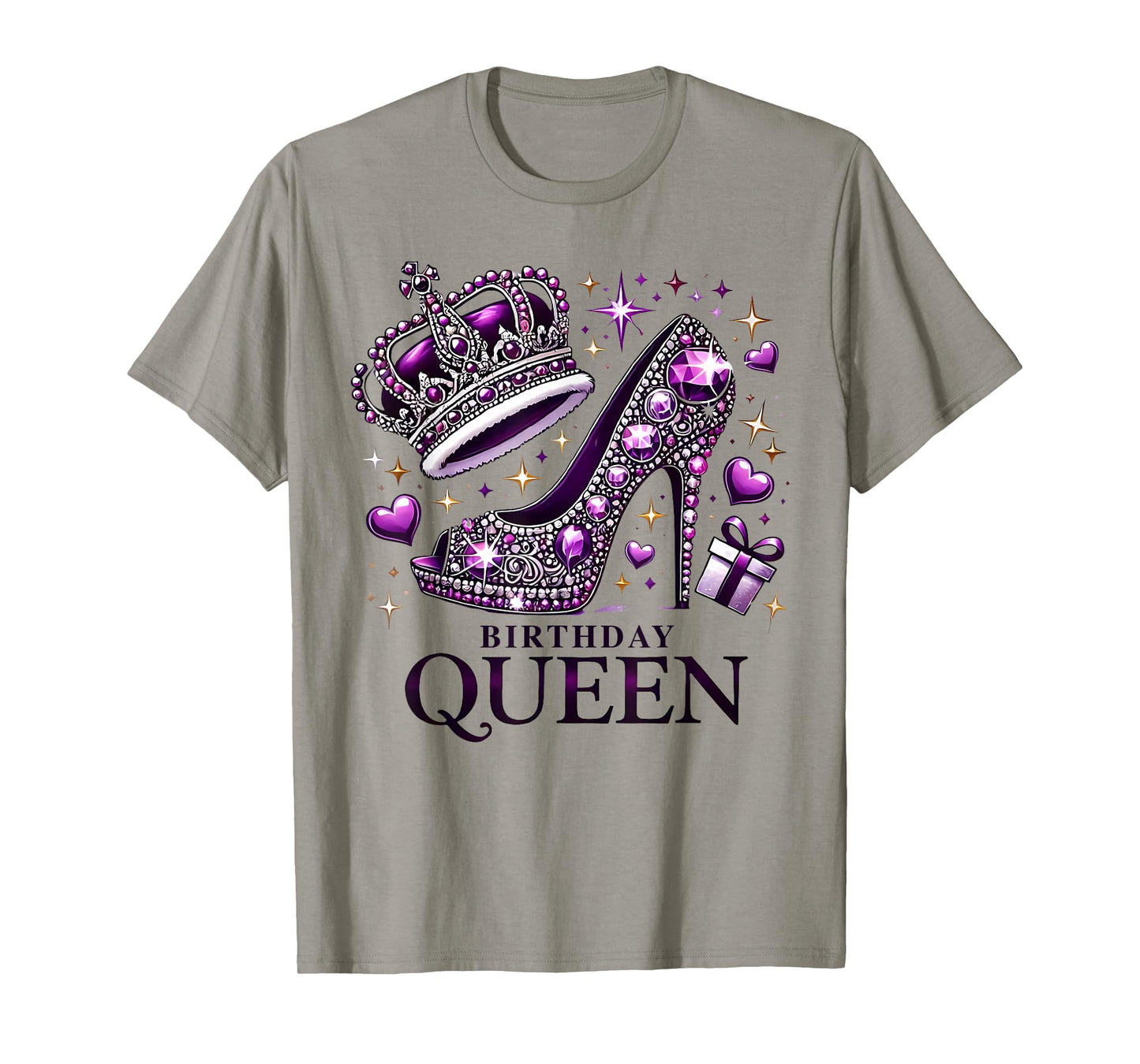 Birthday Queen Crown High Heel Women Girls Birthday Squad T-Shirt