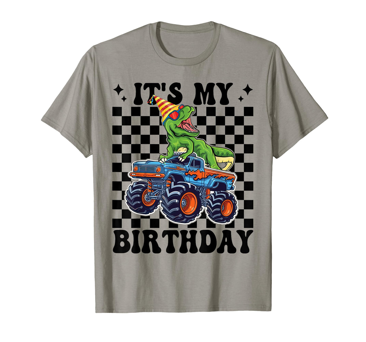 Birthday Monster Truck Dinosaur Party Boys It's My Birthday T-Shirt