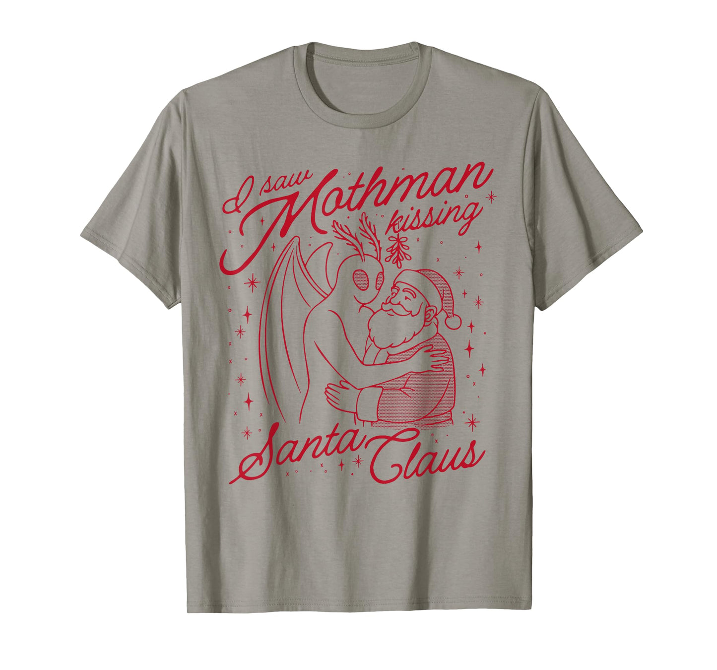 I Saw Mothman Kissing Santa Claus T-Shirt