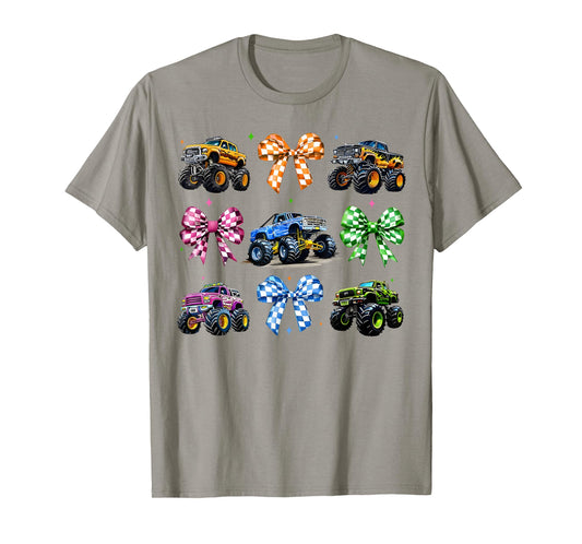 Monster Truck 4 Wheeler Offroad Girl Coquette Bow Pink Mom T-Shirt