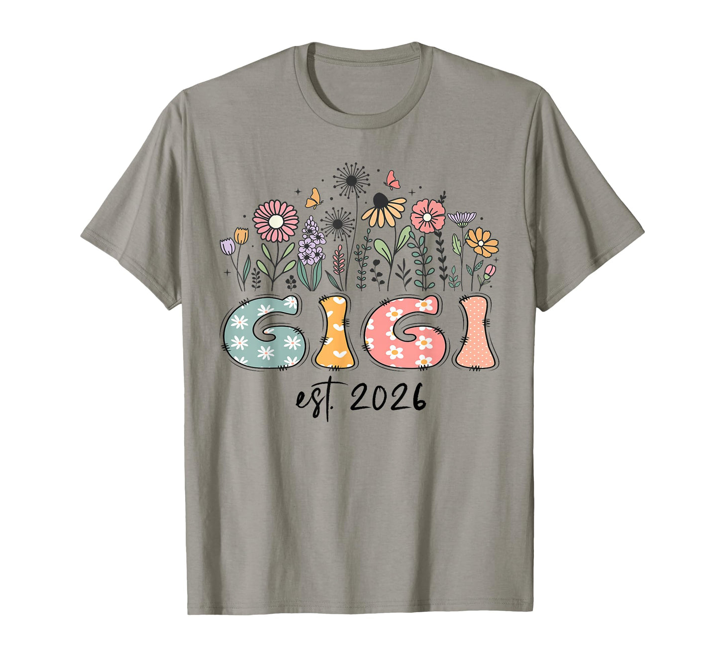 Promoted to Gigi Est. 2026 Daisy Floral Wildflower T-Shirt