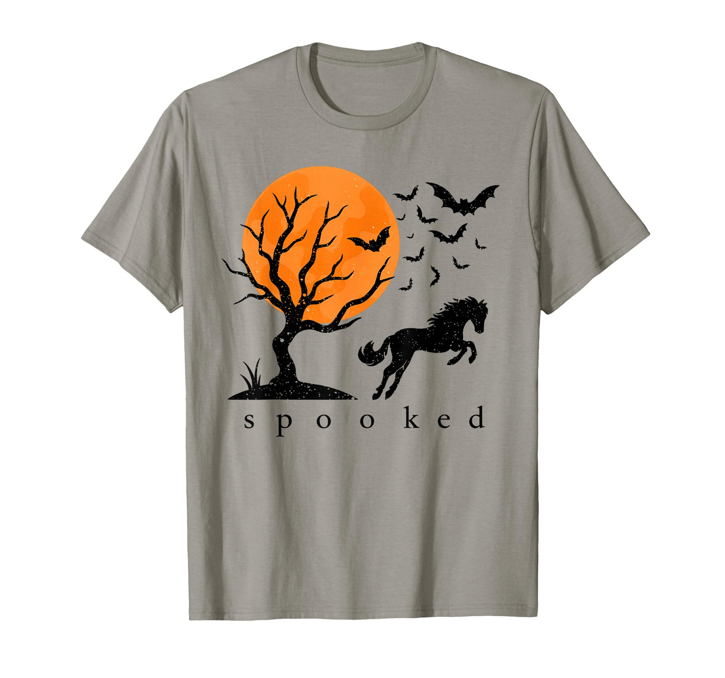 Spooked Horse Halloween Moon Bats Horse Ghost Spooky Season T-Shirt