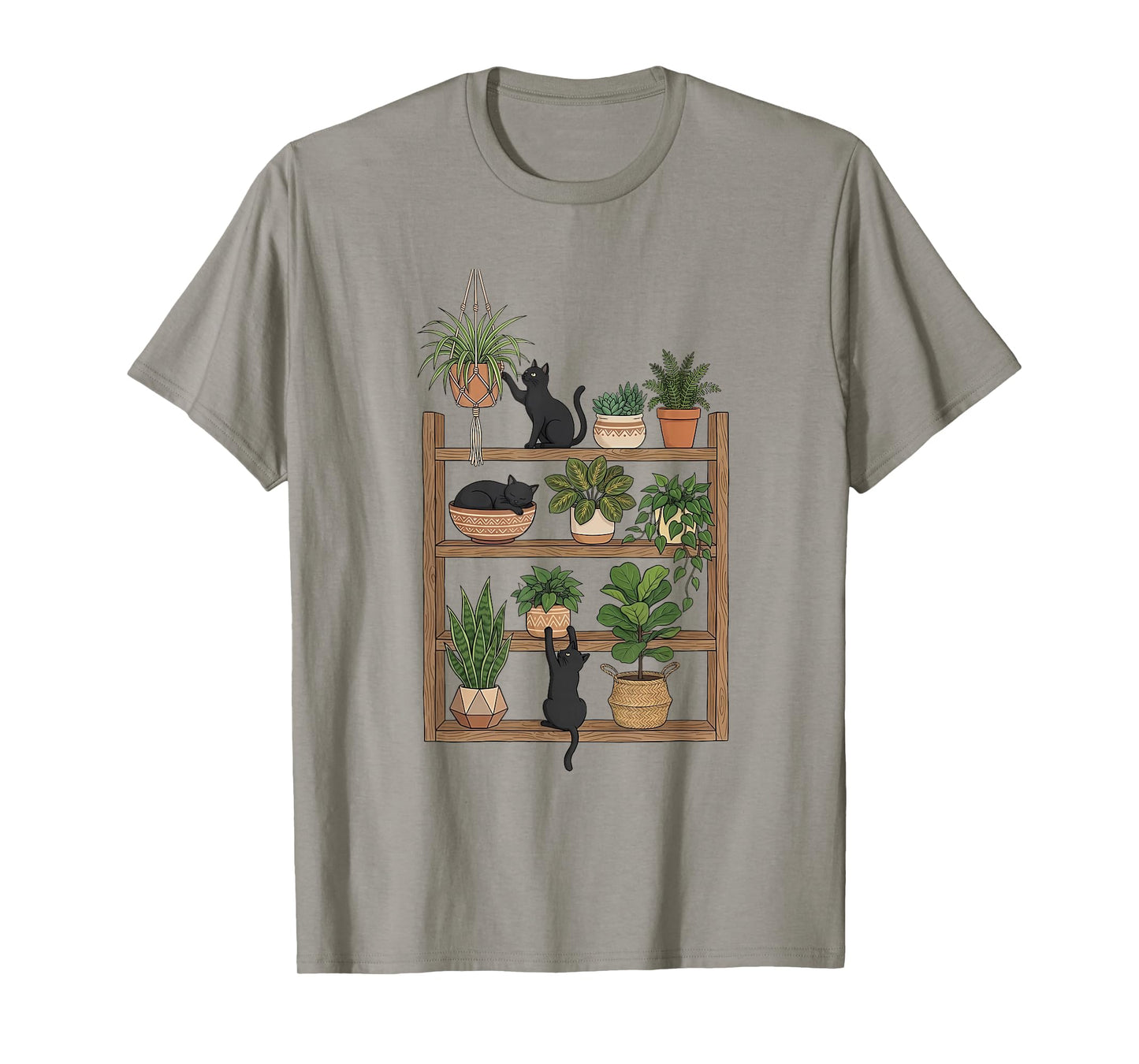 Cute Cat & Plant T-Shirt