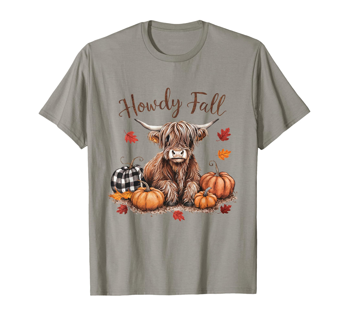 Howdy Fall Highland Cow Happy Thanksgiving Autumn Vibes Fall T-Shirt