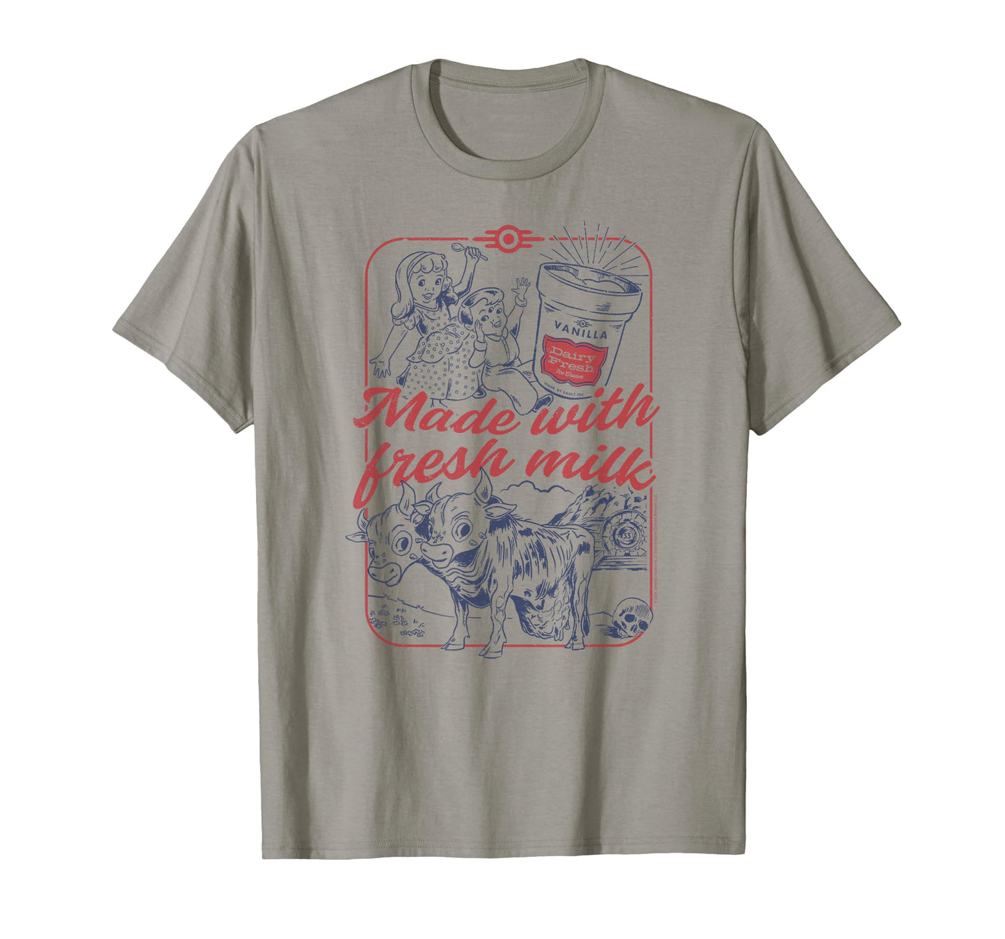 Fallout Retro Ice Cream Made with Fresh Milk TV Show T-Shirt