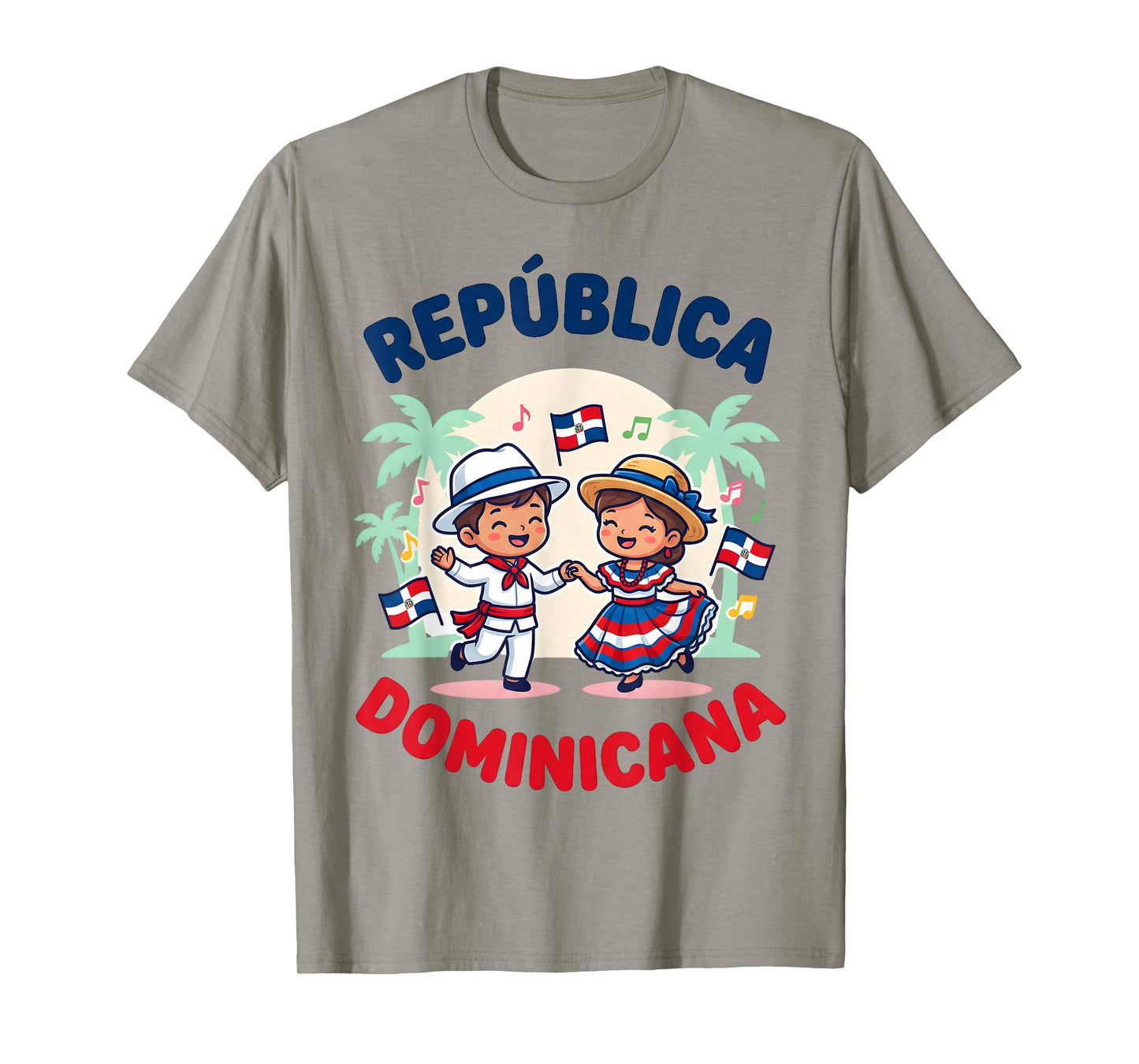 Cute Dominican Kids Dancing in Traditional Outfit Flag T-Shirt