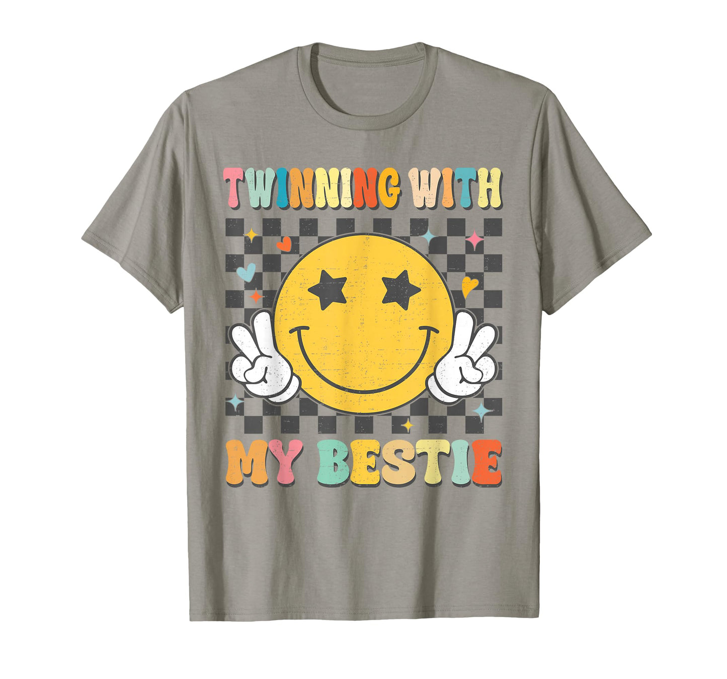 Retro Groovy Twinning With My Bestie Girls Friends Matching T-Shirt