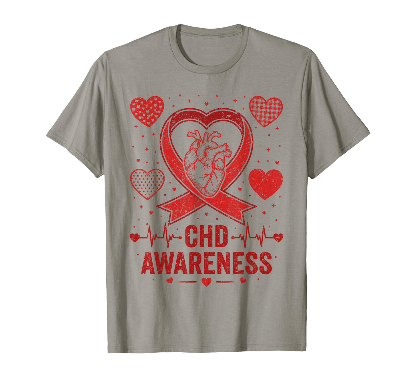 CHD Awareness Wear Red Congenital Heart Defect Ribbon T-Shirt