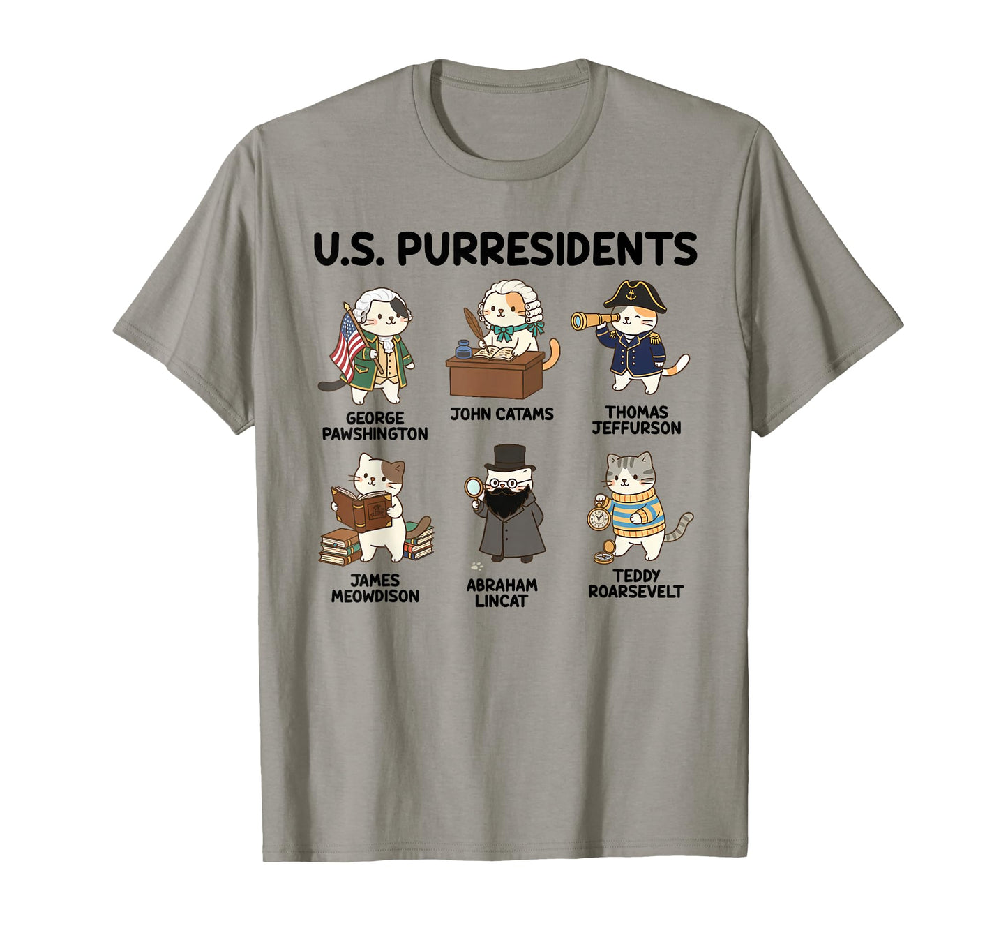 History Teacher American History Cat Lover US Purresidents T-Shirt