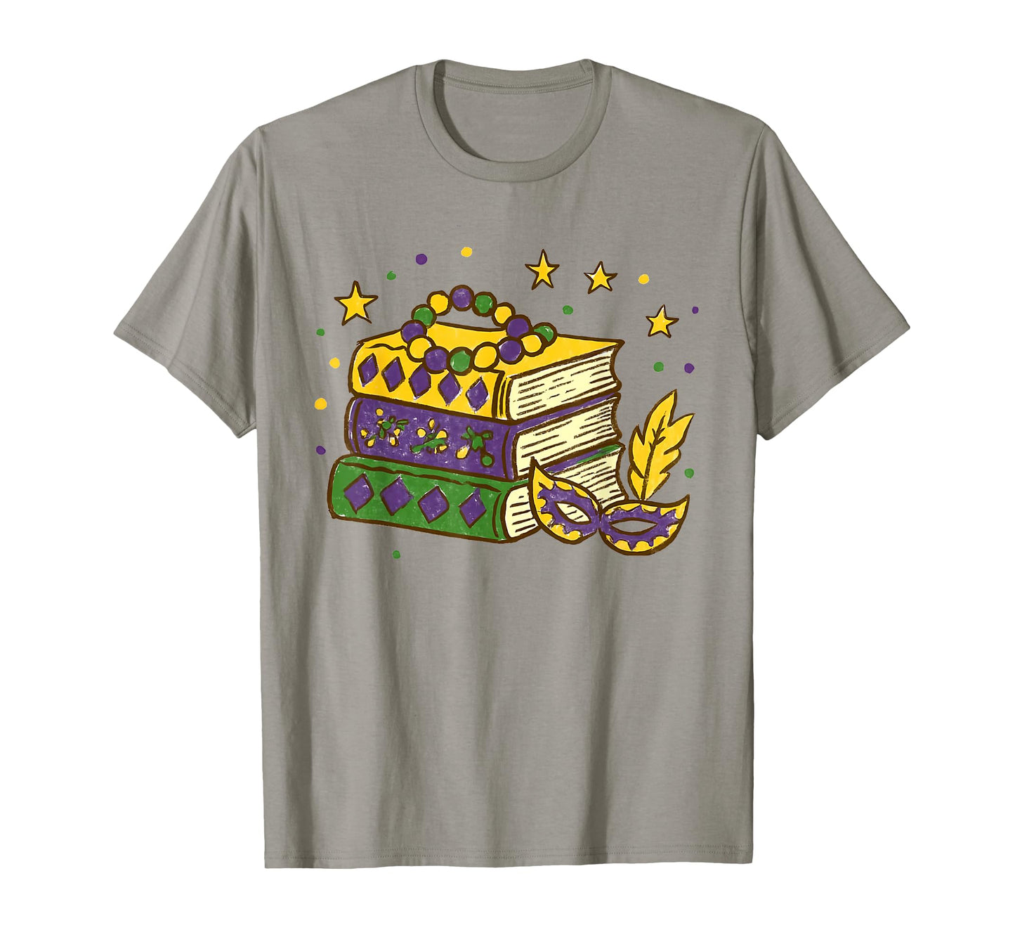 Mardi Gras Book Lover Reading Reader Men Women Kids T-Shirt