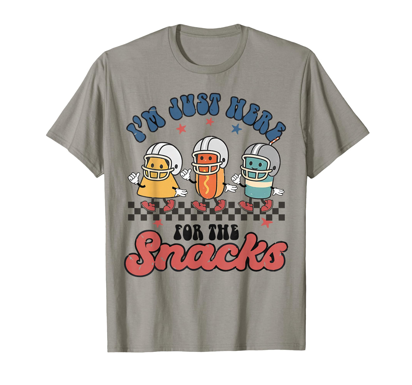 I'm Just Here for The Snacks Funny Game Day Football Women T-Shirt