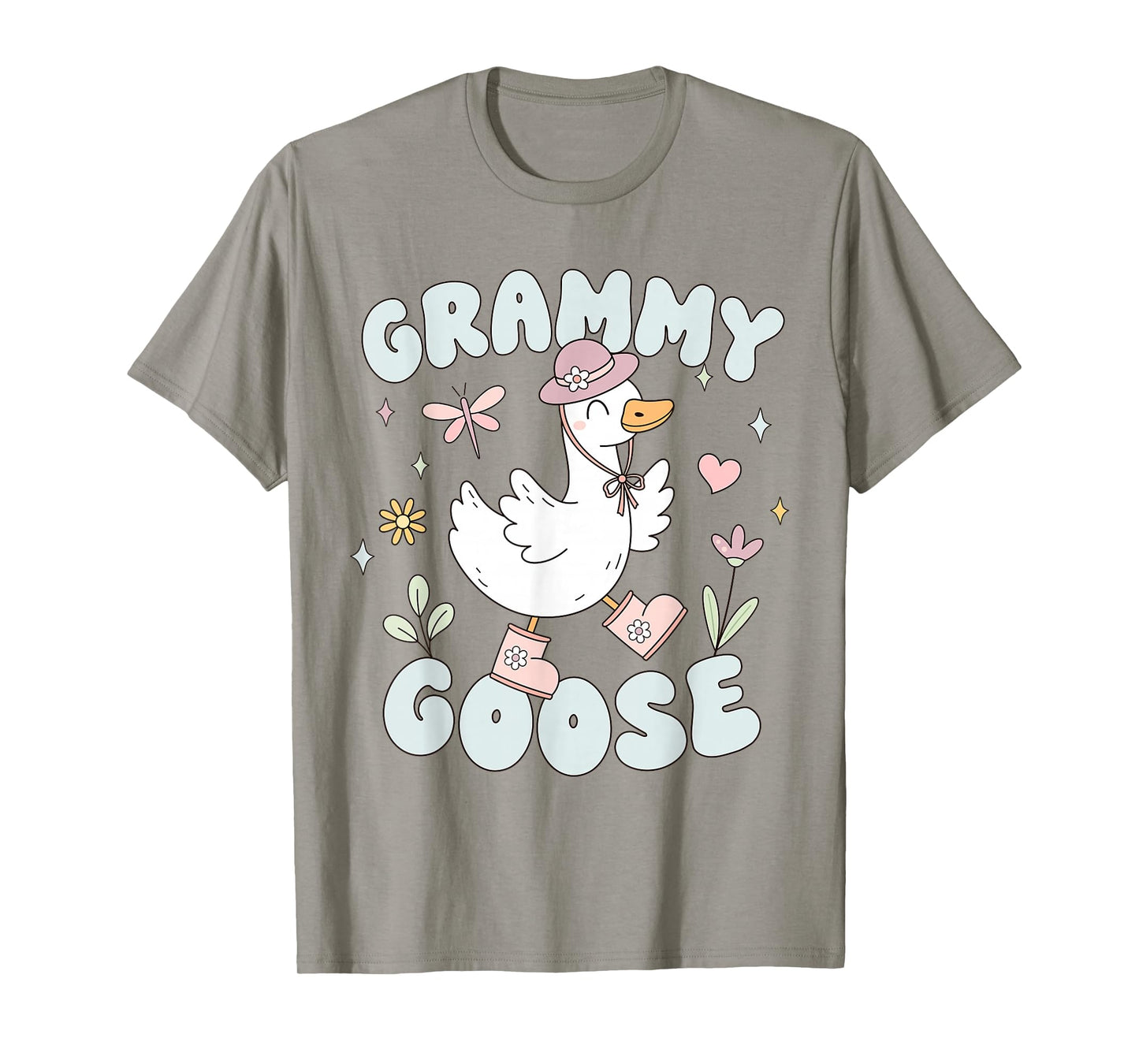 Retro Grammy Goose Cute Silly Goose Grandma Boho Floral T-Shirt