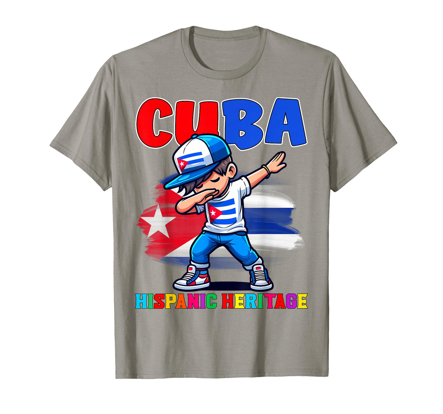 Cuba Dabbing Kid Hispanic Heritage Celebration for Kids T-Shirt