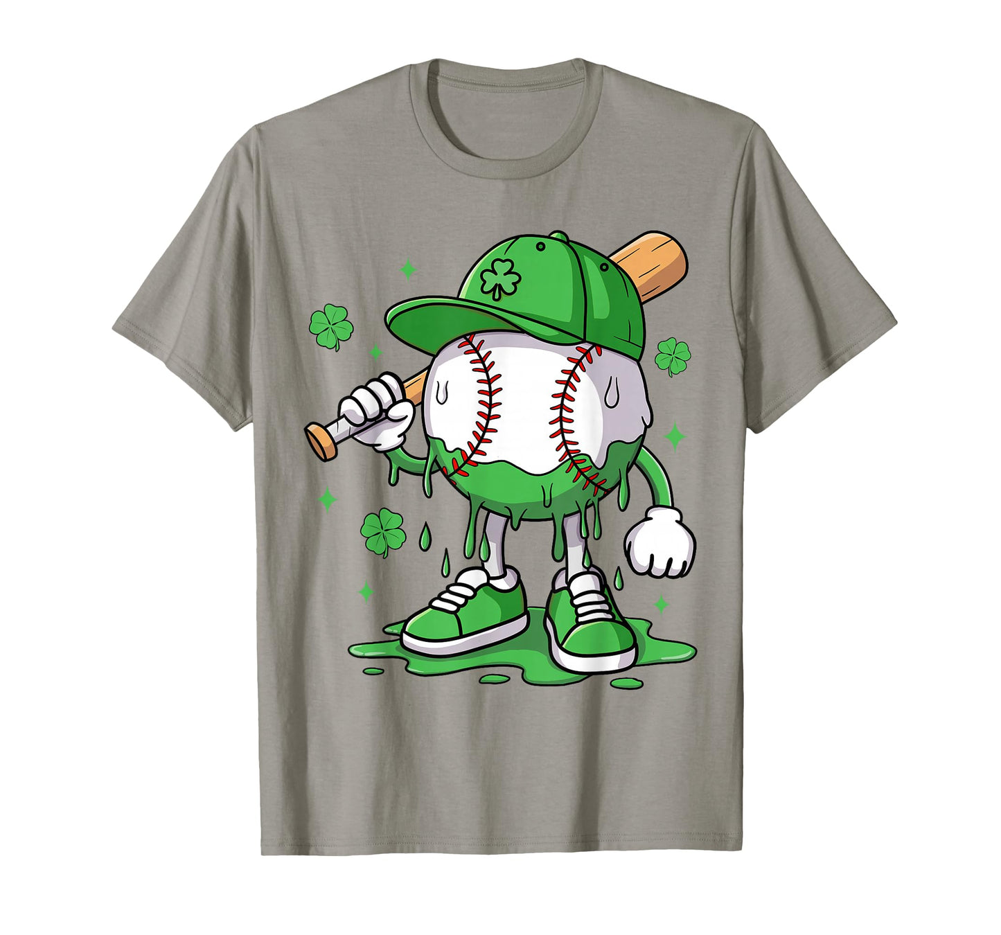 Boys Happy St Patricks Day Kids Baseball Ice Cream Drip T-Shirt