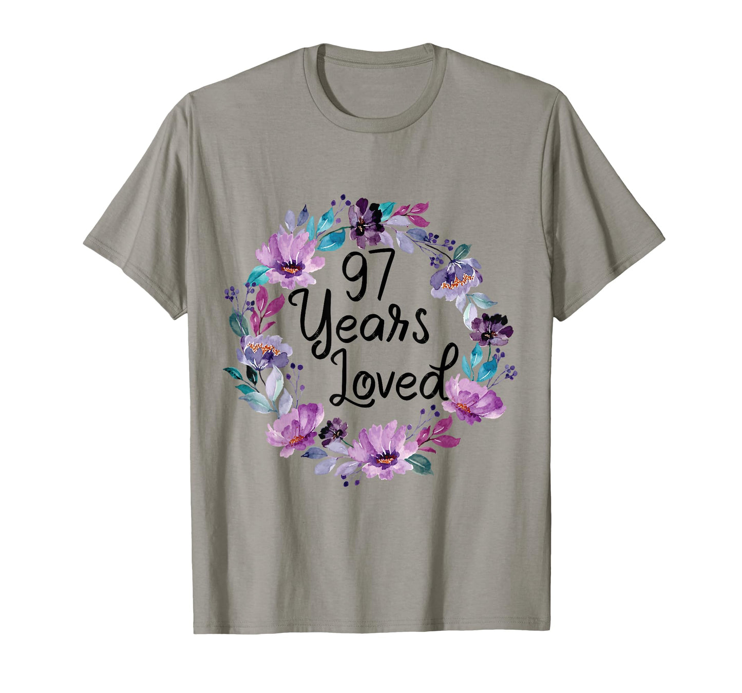 Floral 97 Years Old 97th Birthday Women's 97 Years Loved T-Shirt
