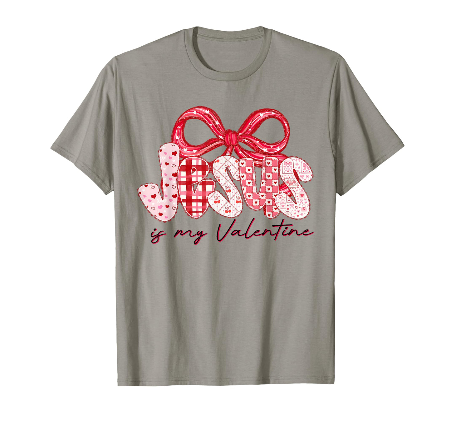 Jesus is My Valentine Christian Coquette Bow Girl Women Kid T-Shirt