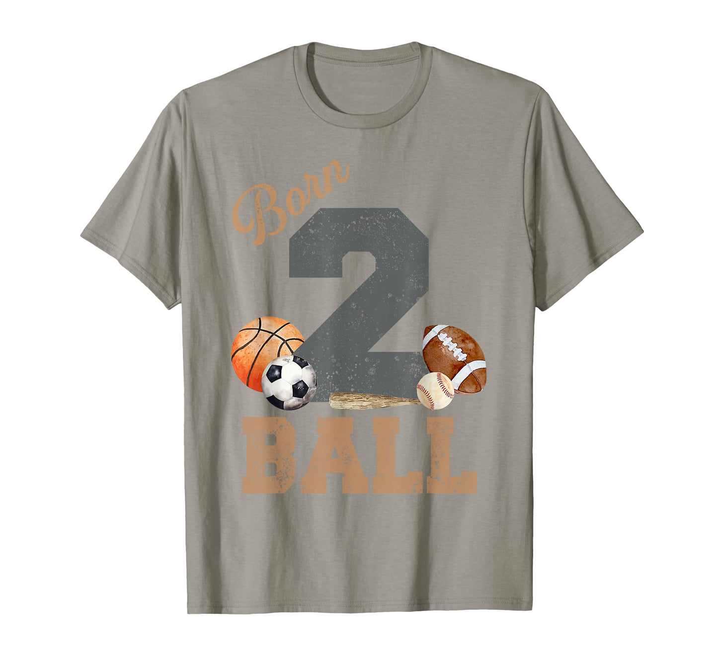 Born 2 Ball 2nd Birthday Sports 2 Year Old Boy Second Bday T-Shirt