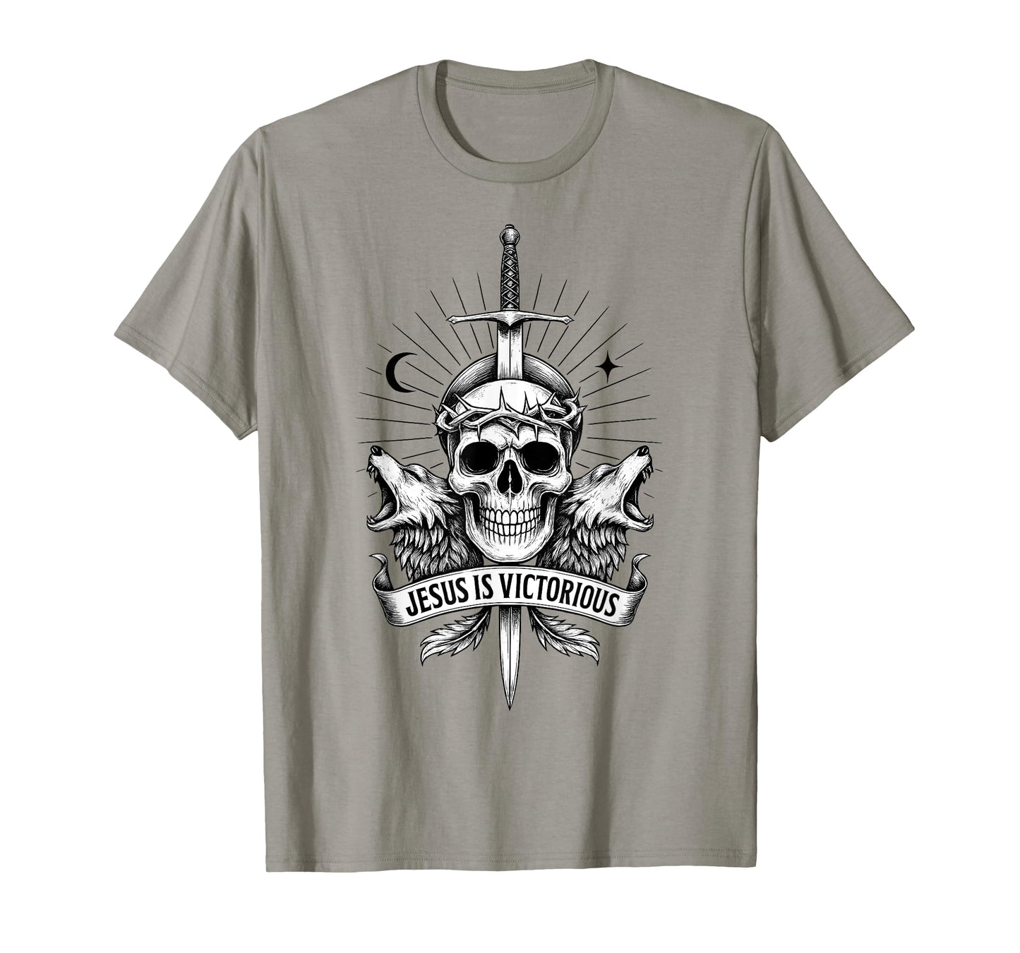 Jesus is Victorious Christian Christcore Skull Faith Art T-Shirt