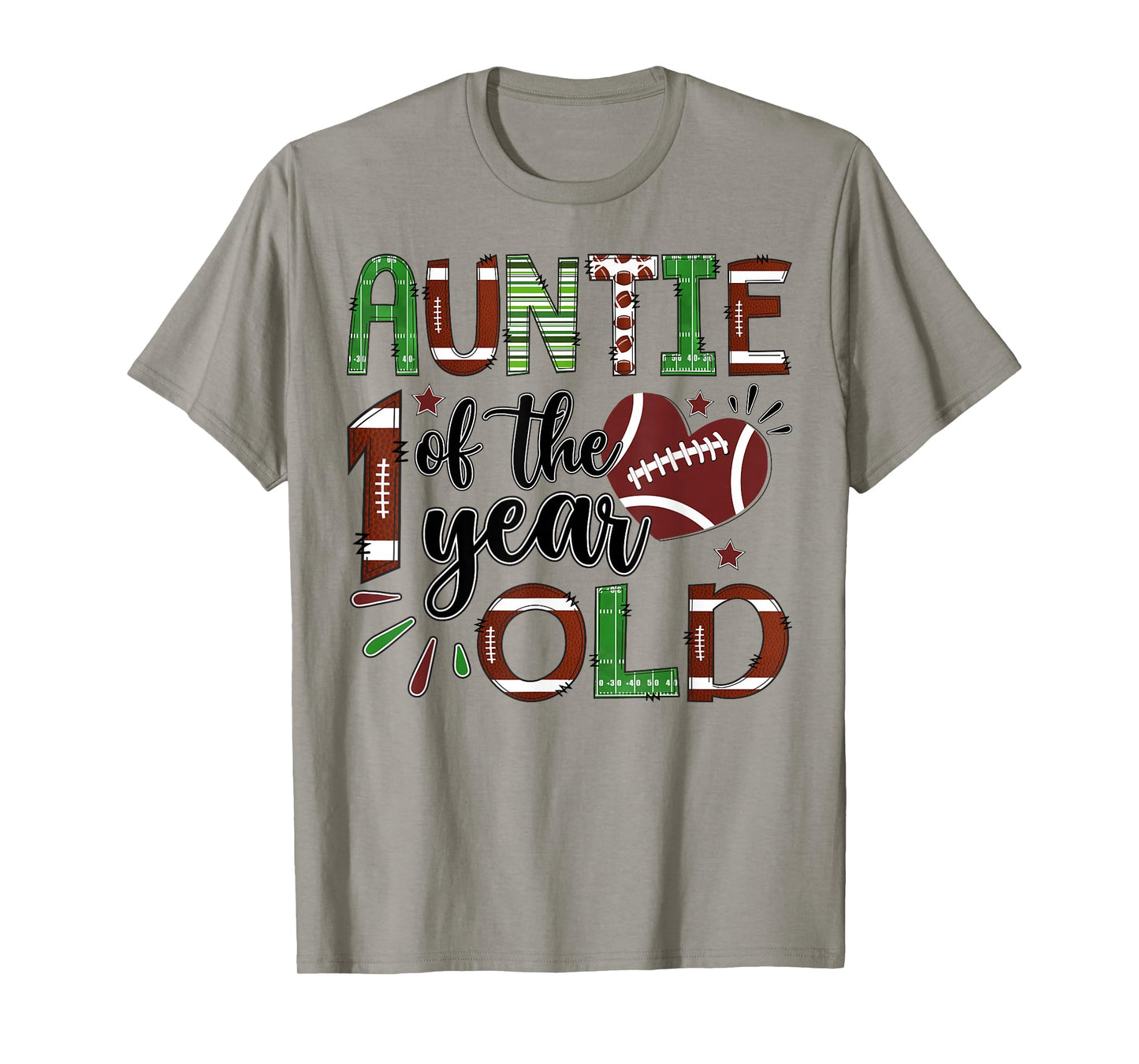 Auntie of The 1 Year Old Football 1st Birthday Boy Matching T-Shirt