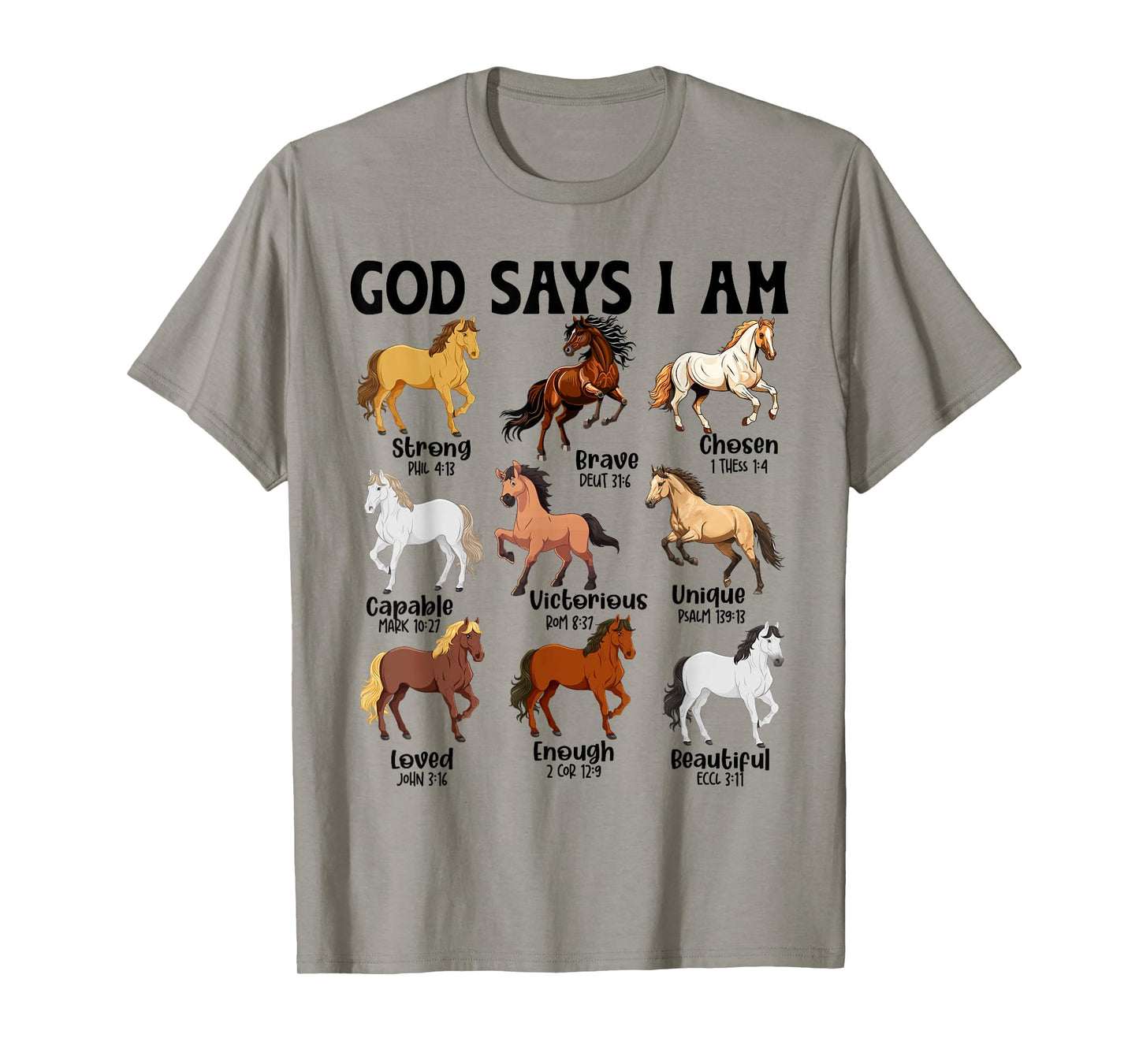 Horses God Says I Am Christian Men Women Kids Horse Lover T-Shirt