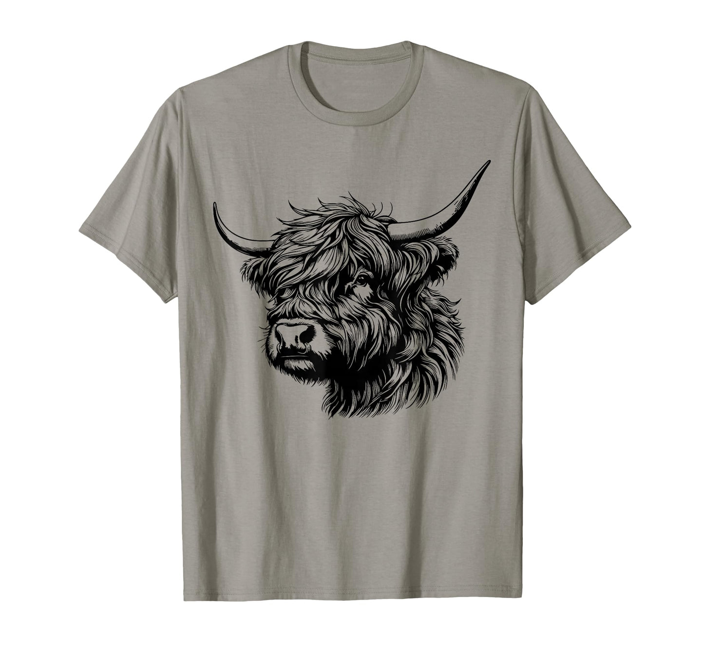 Scottish Highland Cow Head Calf Animal Cute Highland Cow T-Shirt
