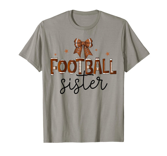 Football Sister Coquette Bow Football Lover Girls Teens Kid T-Shirt
