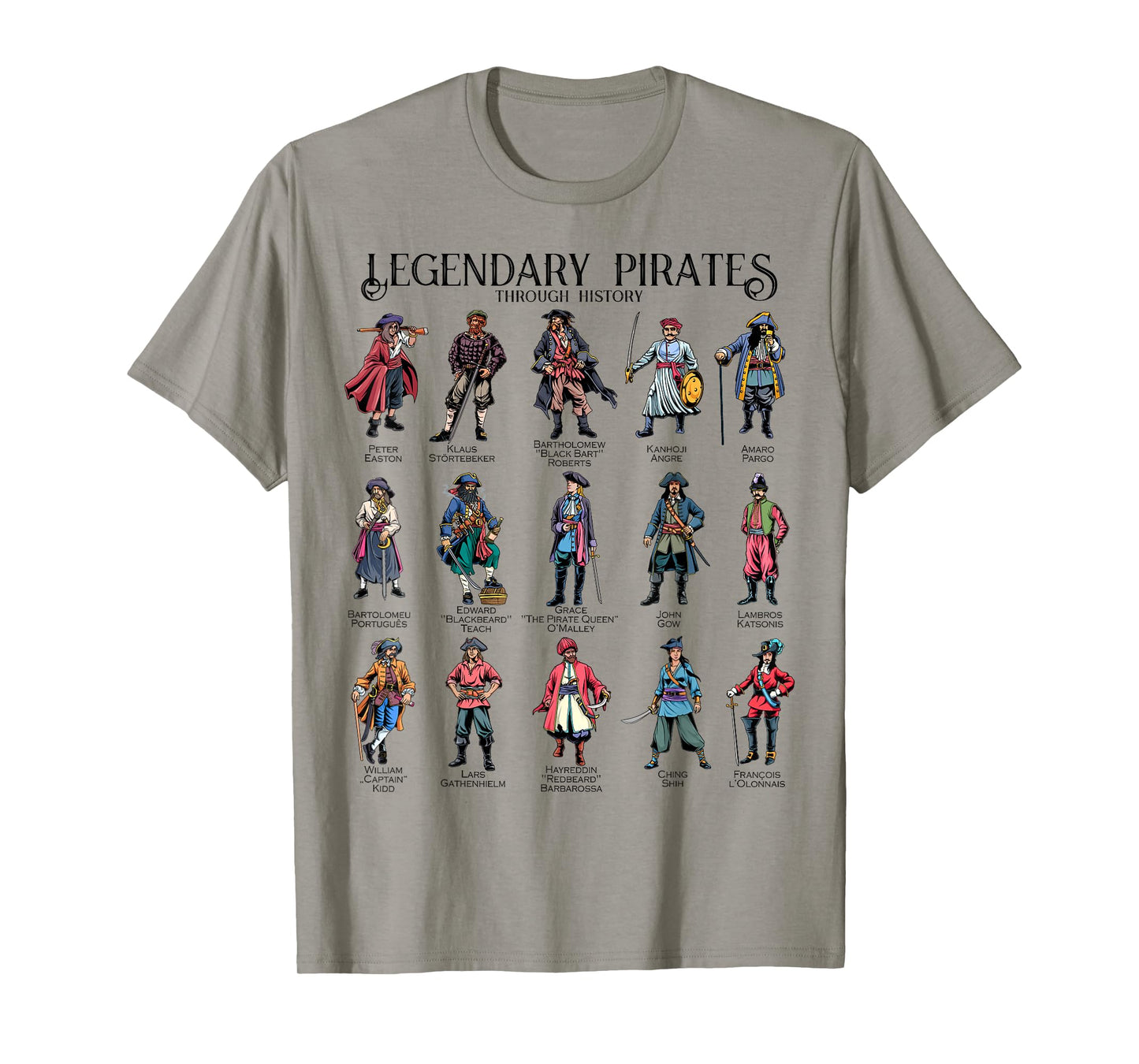 Pirate Characters - Legendary Pirates T-Shirt