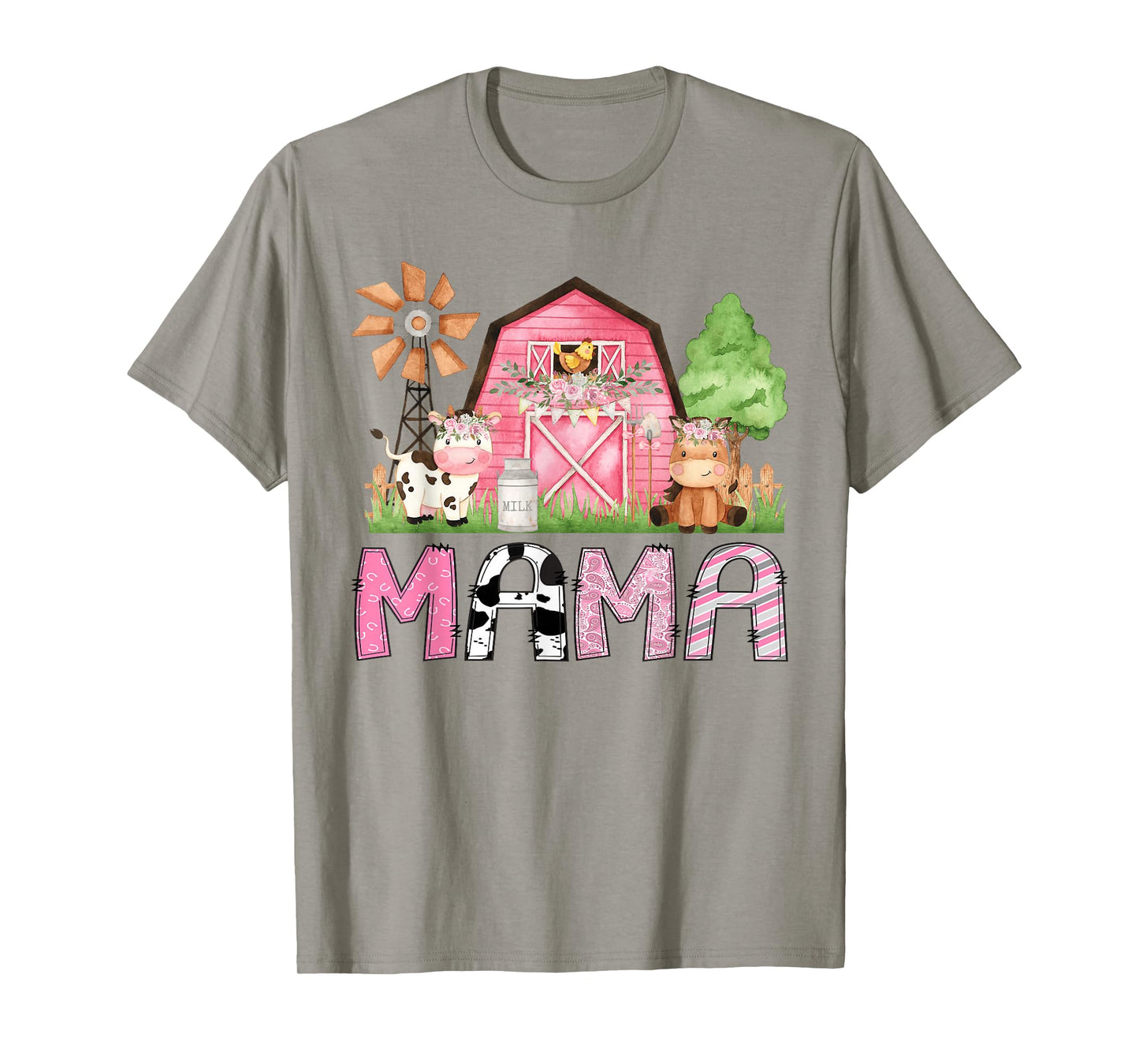 Mama Pink Farm Animal Birthday Kids Matching Family T-Shirt