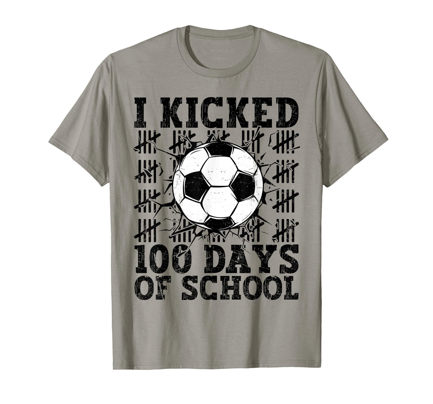 I Kicked 100 Days of School Soccer 100th Day Sport Kids Boys T-Shirt