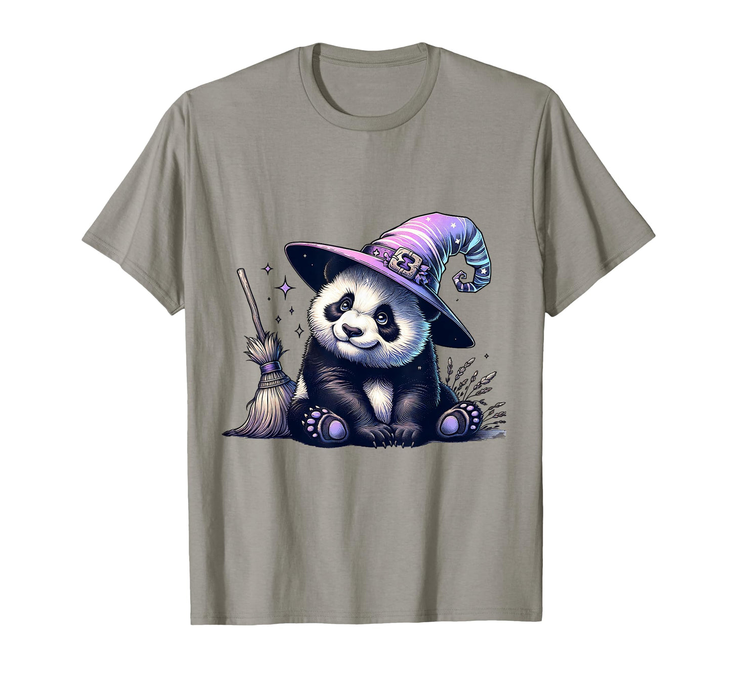 Halloween Panda Funny Panda Lover Witch Hat Costume T-Shirt