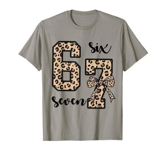67 Christmas 6 7 Six Seven Meme 67 Leopard Cheetah Women T-Shirt