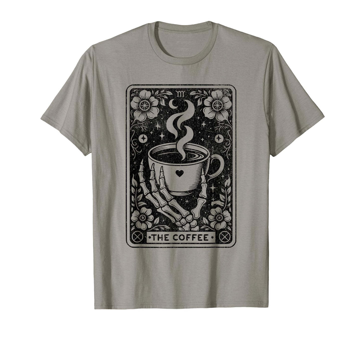 The Coffee Tarot Cards Skeleton Coffee Gifts Tarot Card T-Shirt
