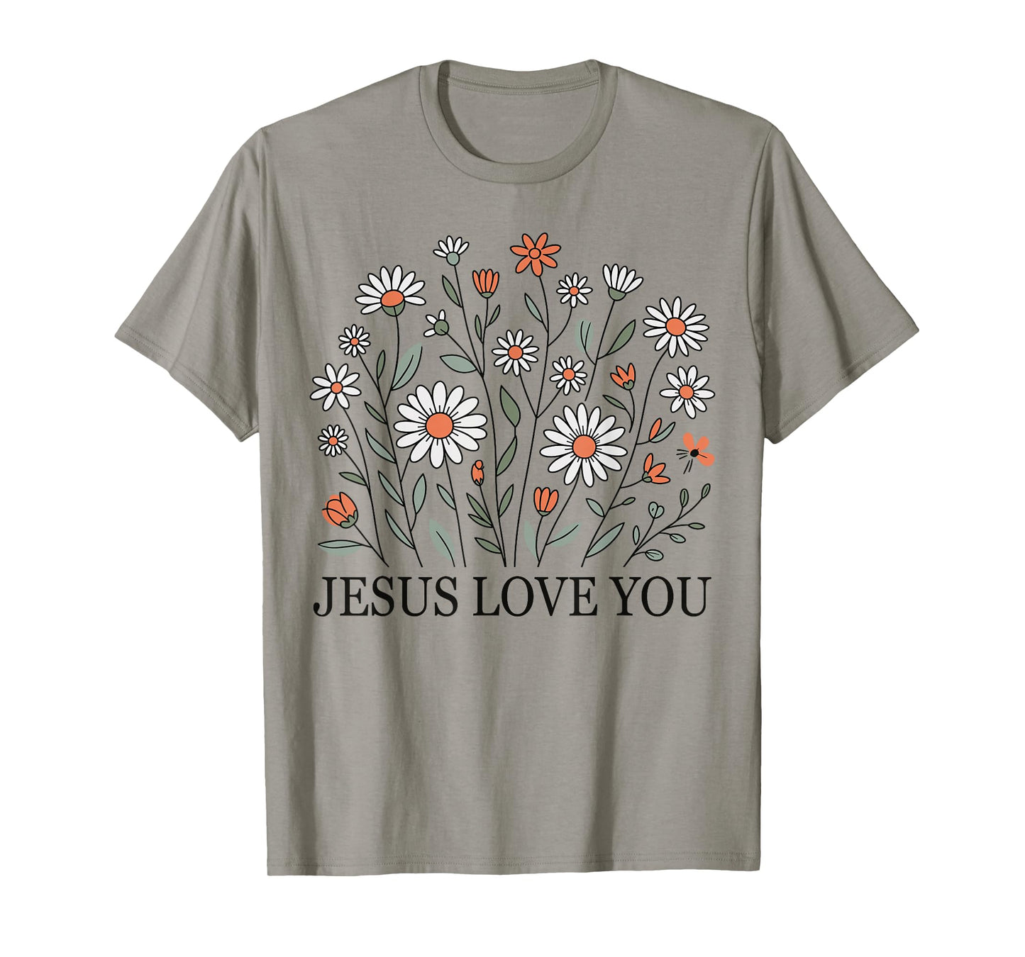 Jesus Loves You Christian Graphic Floral Kids Girls Toddler T-Shirt