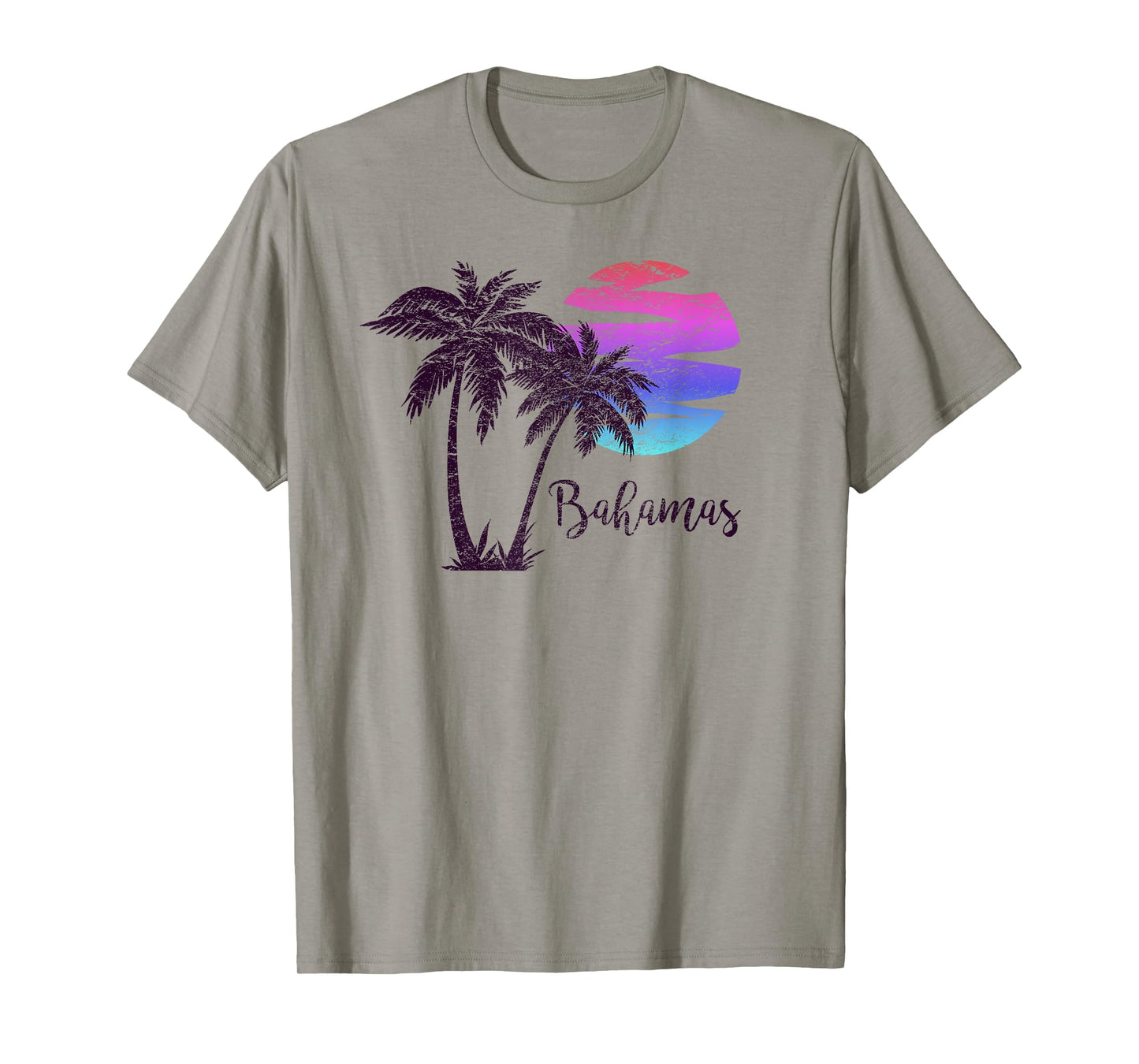 Bahamas Beach Vacation Souvenir Retro Vintage Sunset Graphic Men Women Girls Kids T-Shirt